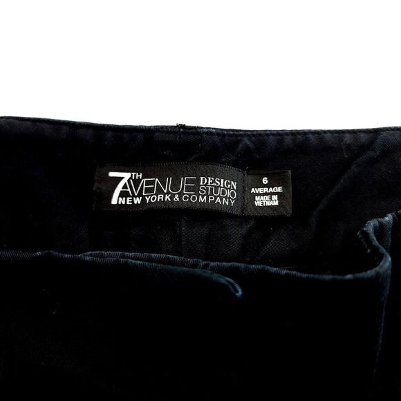 DAMAGED New York & Company 7th Ave Size 6 Average Pants Black Mid Rise 30/30 Cot - Picture 5 of 8